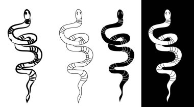 El çizimi yılan illüstrasyonu beyaz arkaplanda izole edildi. Süt yılanı vektörü.