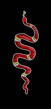 El çizimi yılan illüstrasyonu beyaz arkaplanda izole edildi. Süt yılanı vektörü.