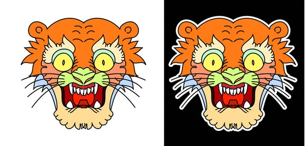 Esboço Arte Doodle Tiger Vetor Está Fundo Branco Desenho Tigre — Vetor de Stock