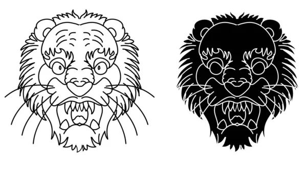 Esboço Arte Doodle Tiger Vetor Está Fundo Branco Desenho Tigre —  Vetores de Stock