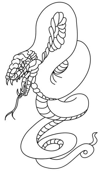 Красочная Змея Кобра Открытым Ртом Изолировать Белом Фоне Японская Змея — стоковый вектор