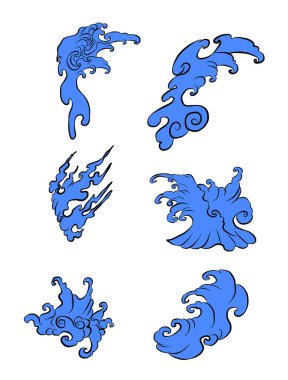 Japanese wave vector illustration for T-shirt.Traditional Chinese wave and sunrise.Beautiful line art of nature for printing on shirt.Asian art for doodle and painting on background.