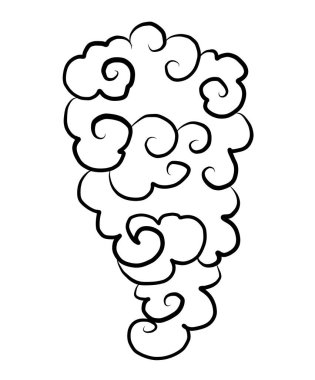 Renklendirme kitabı için Japon çiçeği. Asya 'nın vektör illüstrasyonu. Dövme fikri için arka plan tasarımı. Peony ve Chrysanthemum tişörtlere işemek için vektör..