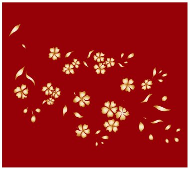 Serbest el Sakura çiçek vektörü seti, Güzel çizgi sanatı Şeftali çiçekleri beyaz arkaplanda izole edildi. Kiraz çiçeği illüstrasyon seti. Kartları birleştirmek ya da arkaplanda yazdırmak için unsur.. 