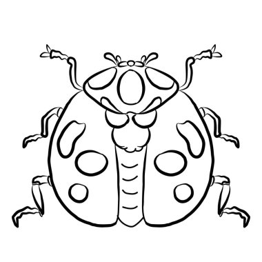 Boyama kitabı veya klip için Hata vektör çizimi seti beyaz arkaplanda izole edildi. Çıkartma ya da çocuk kitabı üzerine yazdırma ögeleri. El çizimi vektörü.