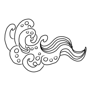 Baskı için el çizgisi. Resim kitabı için Çin bulut vektörü ve beyaz arkaplan üzerine baskı. Dövme tasarımı ve fikir için geleneksel Japon kültür unsuru. Bulut ve dalga çizimi. Clip sanatı.