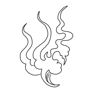 Geleneksel Japon bulutları ve karalama sanatı ve boyama kitabı için ateş vektörü. Arka planda dövme tasarımı fikri için ateş illüstrasyonu.