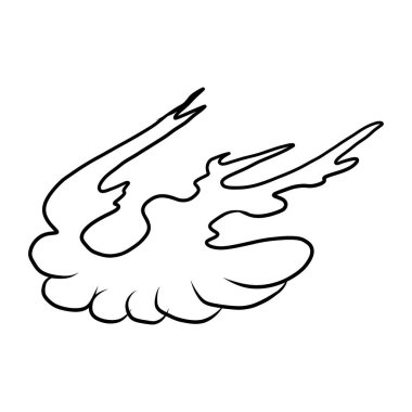 Geleneksel Japon bulutları ve karalama sanatı ve boyama kitabı için ateş vektörü. Arka planda dövme tasarımı fikri için ateş illüstrasyonu.