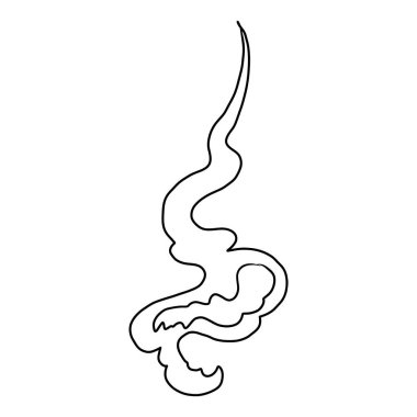 Geleneksel Japon bulutları ve karalama sanatı ve boyama kitabı için ateş vektörü. Arka planda dövme tasarımı fikri için ateş illüstrasyonu.