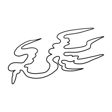 Geleneksel Japon bulutları ve karalama sanatı ve boyama kitabı için ateş vektörü. Arka planda dövme tasarımı fikri için ateş illüstrasyonu.