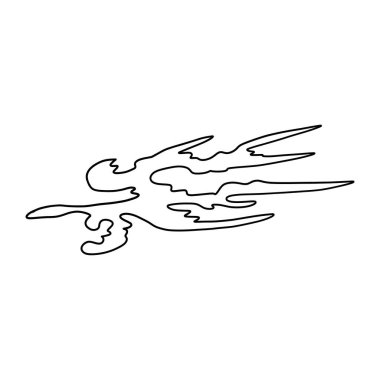 Geleneksel Japon bulutları ve karalama sanatı ve boyama kitabı için ateş vektörü. Arka planda dövme tasarımı fikri için ateş illüstrasyonu.