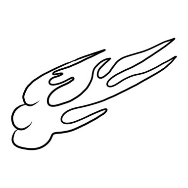 Geleneksel Japon bulutları ve karalama sanatı ve boyama kitabı için ateş vektörü. Arka planda dövme tasarımı fikri için ateş illüstrasyonu.