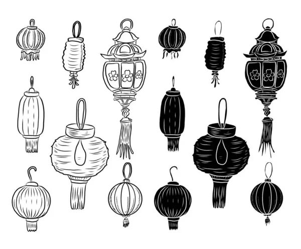 Güzel bir Çin fener festivali. Işık kutusu. Arka plan ya da arka plan için elementler..