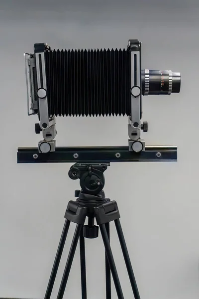 Old Lens Format Camera Cardan Camera Analog Camera Shooting Film — Foto de Stock