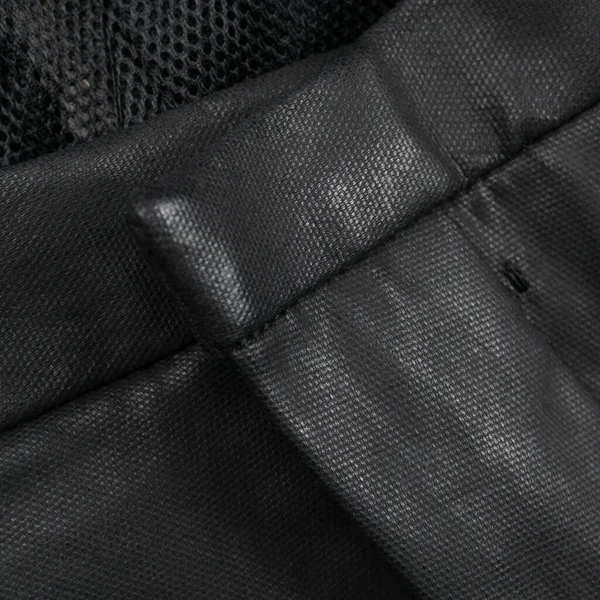 Fly Και Ζώνη Avant Garde Μαύρο Κερωμένο Παντελόνι Από Κοντά — Φωτογραφία Αρχείου
