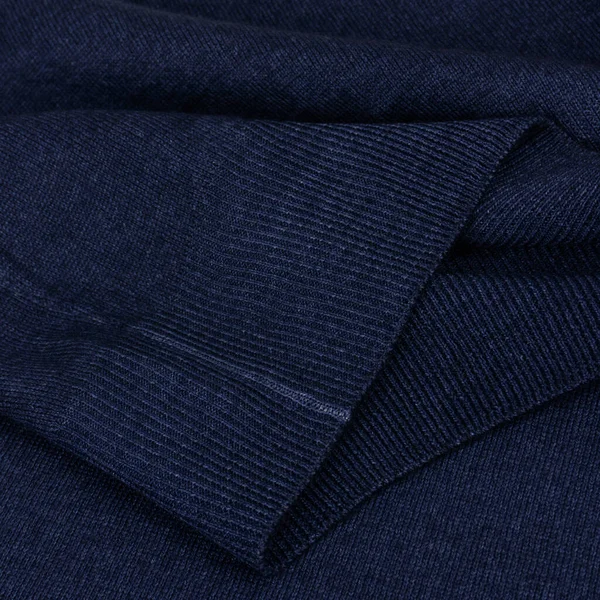 Elastyczna Opaska Granatowym Wełnianym Swetrze Bliska — Zdjęcie stockowe