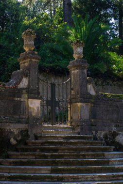 Ancient gate in the botanical garden of the University of Coimbra, Portugal