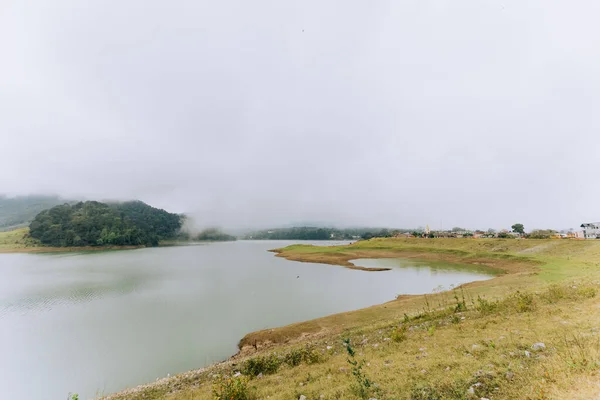 Tenango Las Flores Barajı Puebla Barajın Manzarası Yapay Göl — Stok fotoğraf