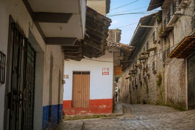 Cuetzalan 'da bir öğleden sonra günlük yaşam. Meksika 'nın Büyülü Kasabası.