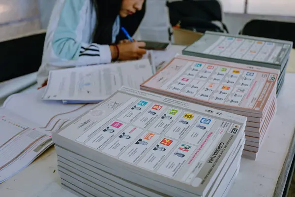 stock image Ballots to vote in Mexico elections