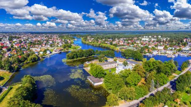 Augustow şehrinin havadan görünüşü