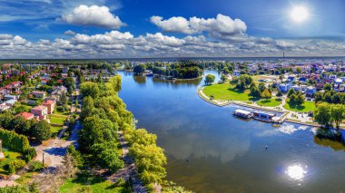 Augustow şehrinin havadan görünüşü