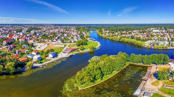 stock image Aerial view of the city of Augustow