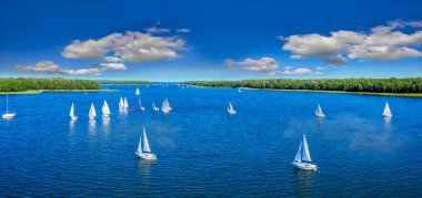 Aerial view of Masuria, the land of a thousand lakes clipart