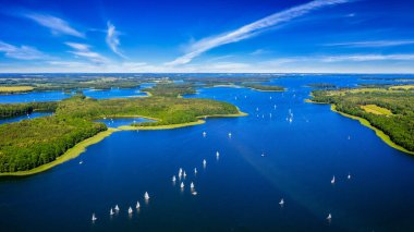 Aerial view of Masuria, the land of a thousand lakes clipart