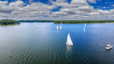 Aerial view of Masuria, the land of a thousand lakes clipart