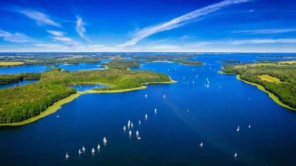 马苏里亚的空中景观 一千湖中的土地 免版税图库图片