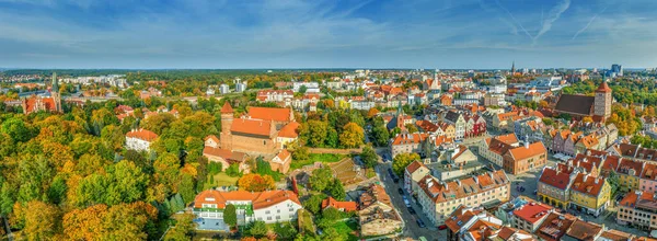 Вид Воздуха Ольштын Город Вармии Северо Востоке Польши — стоковое фото