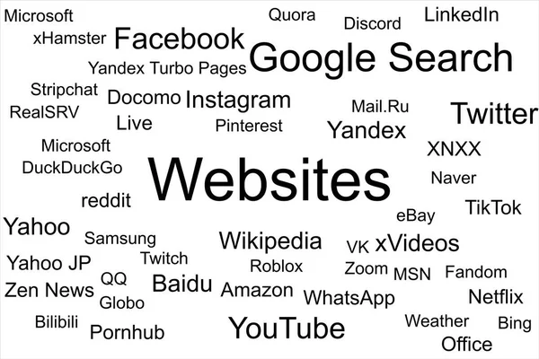 Tag Cloud Most Visited Websites — Stock Photo, Image