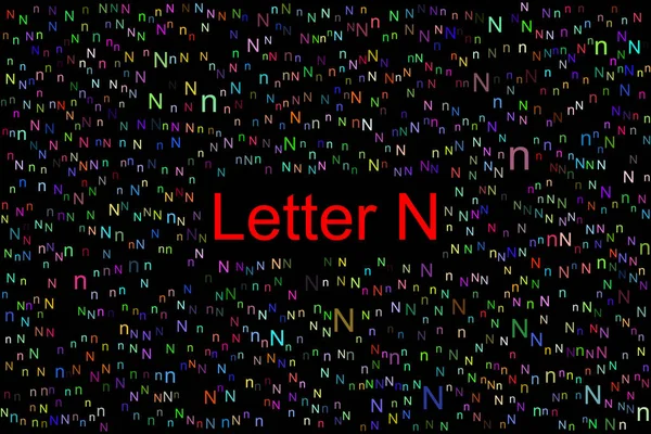 Γράμμα Μικρά Χρωματιστά Γράμματα Παντού Τίτλος Latter Είναι Κόκκινο Χρώμα — Φωτογραφία Αρχείου