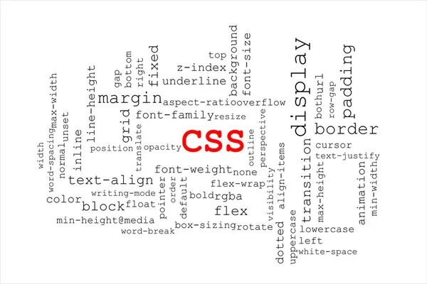 Big Red Title Css Middle Many Different Css Properties Collapsed — Stock Photo, Image