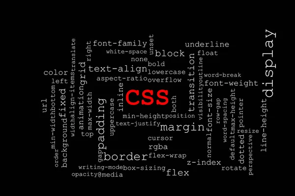 Big Red Title Css Middle Many Different Css Properties Collapsed — Stock Photo, Image