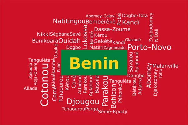 베냉에서 인구가 도시들의 로브였습니다 배경은 베냉의 천연색으로 빨간색 노란색을 포함하고 — 스톡 사진