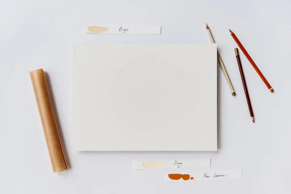 Clean Blank Paper Mockup Template Design Art Prints Presentation — Stock Photo, Image