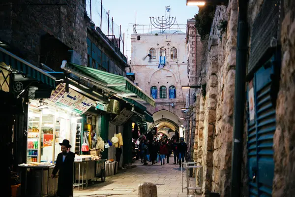 Jeruzalém Israel Června 2020 Pohled Trh Starého Města Jeruzalémě Izrael Stock Fotografie