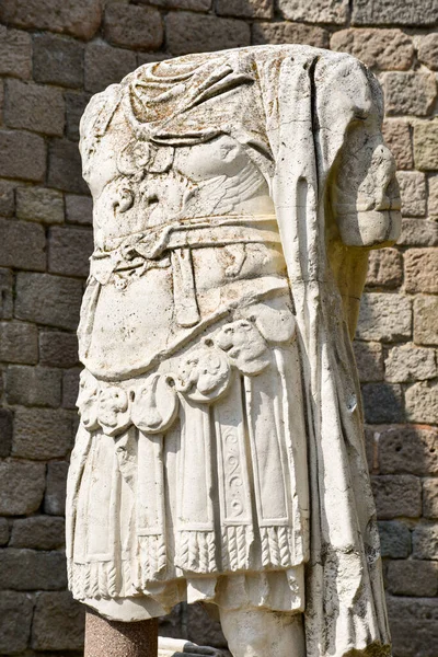 Headless Armored Statue Trajan Temple Trajan Ancient City Pergamum Pergamon — Stock Photo, Image