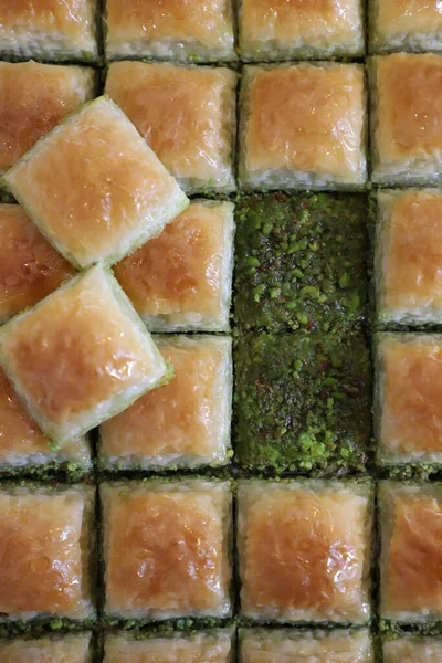 Dolci Tradizionali Turchi Antep Baklava Con Pistacchio Ramadan Dessert Festivi — Foto Stock