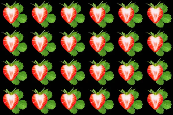 草莓分离质感 草莓单色底色 最小水果概念 类似的水果质地 无缝隙的草莓图案 矢量说明 — 图库照片