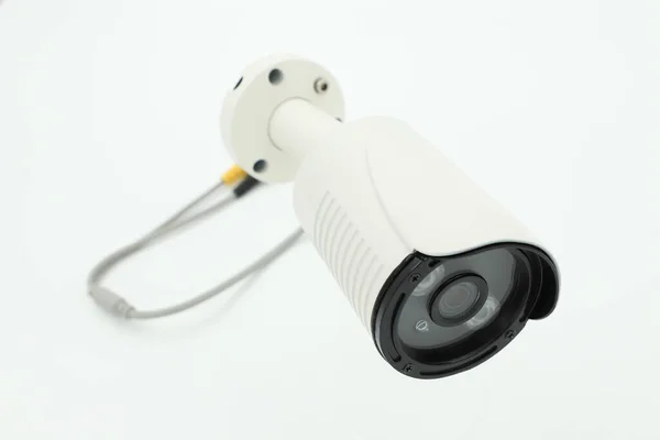 Камеры Безопасности Изолированный Белый Фон Система Камер Безопасности Разобранные Проводные — стоковое фото