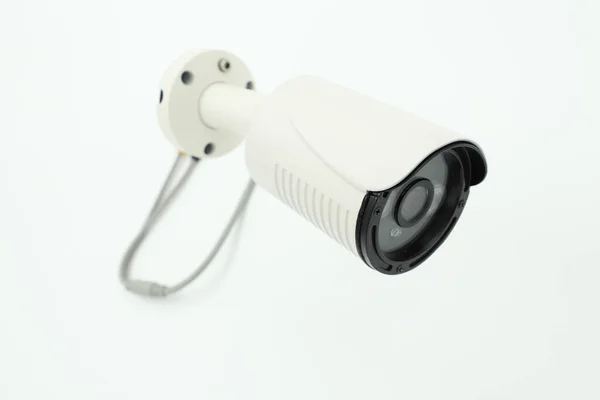 Bezpečnostní Kamery Izolované Bílé Pozadí Bezpečnostní Kamerový Systém Demontované Drátové Stock Obrázky