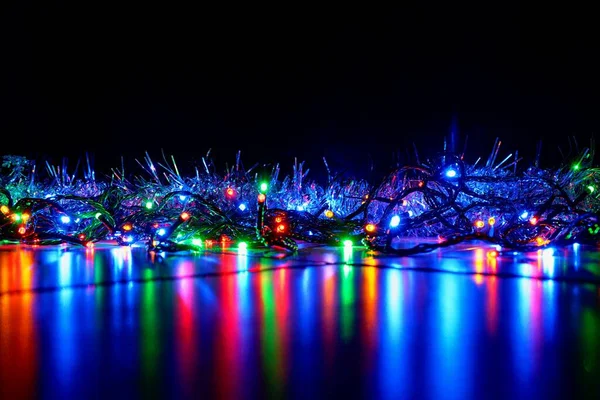 Streszczenie Tła Bożego Narodzenia Tekstury Xmas Kolorowymi Lampkami Choinkę — Zdjęcie stockowe