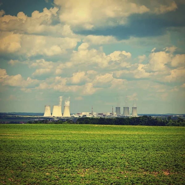 Central Nuclear Conceito Para Indústria Tecnologia Crise Energética Aumento Dos — Fotografia de Stock