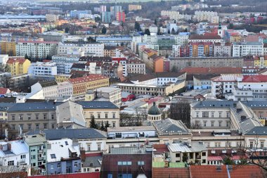 Çek Cumhuriyeti 'nin Brno şehrinde. Avrupa. Güzel eski bir mimari ve popüler bir turizm merkezi. Şehrin fotoğrafçılığı.