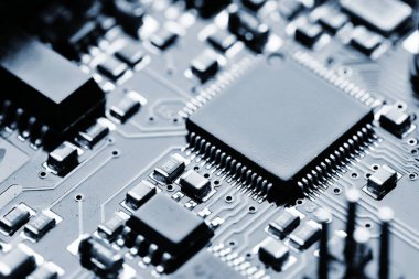 Elektronik devre kartı kapat, makro çekim