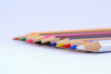 colored pencils on white background clipart