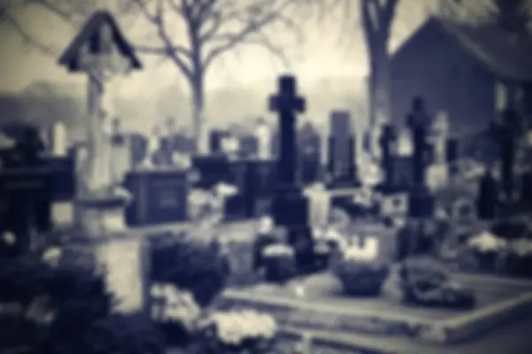 Visão Turva Antigo Cemitério — Fotografia de Stock